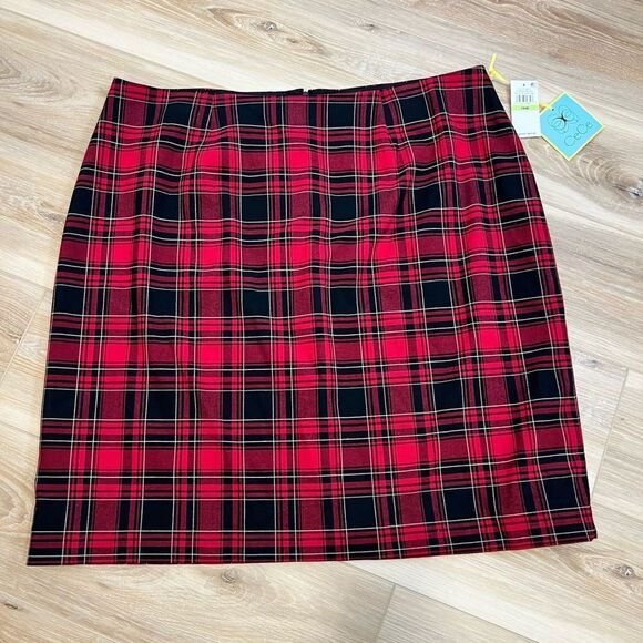 CECE Glamour Melody Plus Size Plaid Skirt - Picture 2 of 13